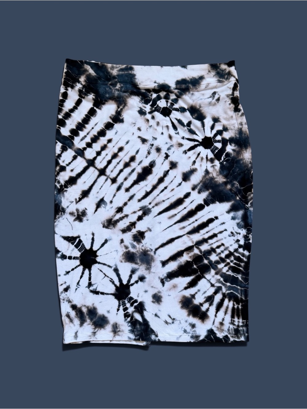 Bohemian Tie-Dye Black & White Pencil Skirt by Kathmandu Imports.